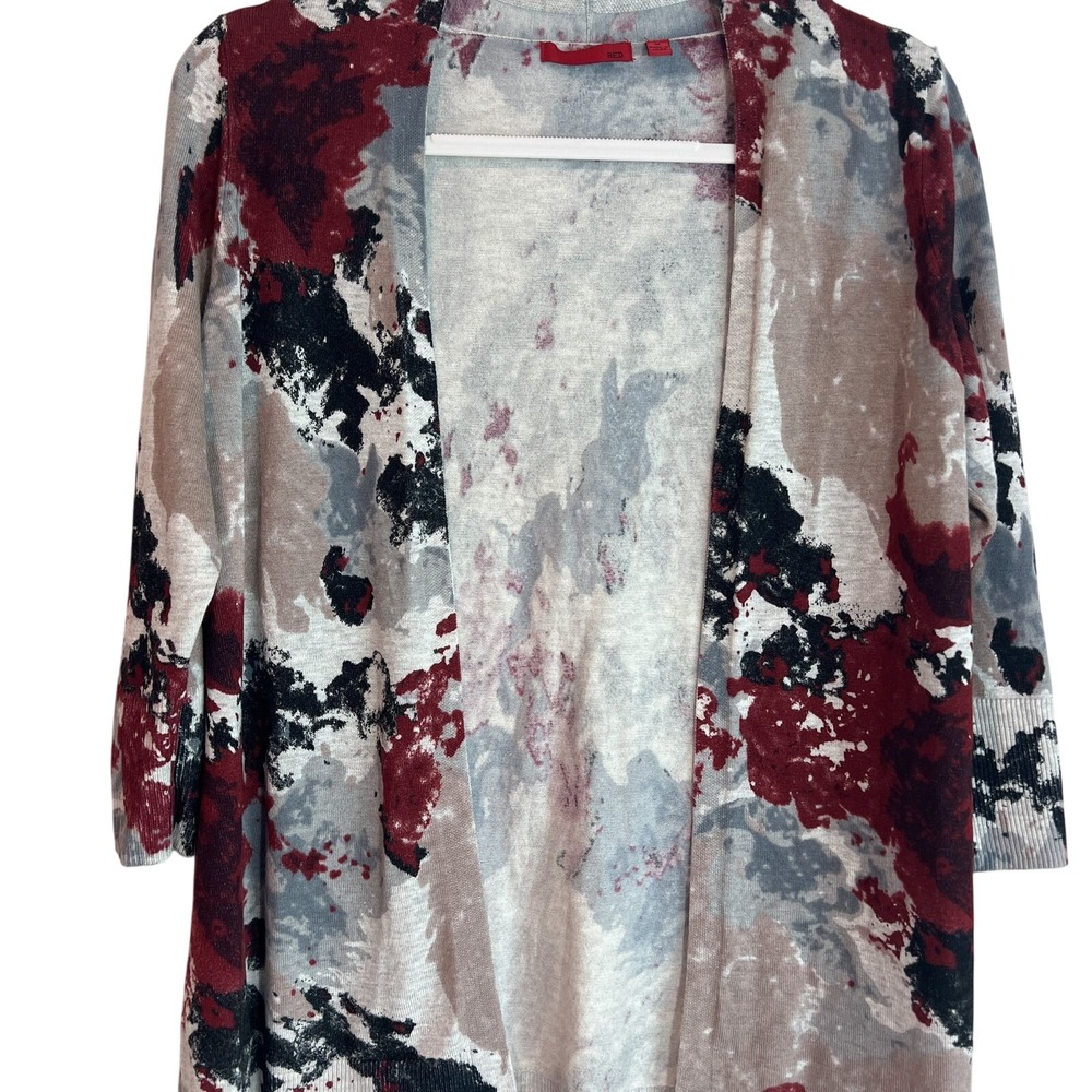 Red By‎ BKE Lightweight Open Front  Print Cardigan 3/4 Sleeves Size M
